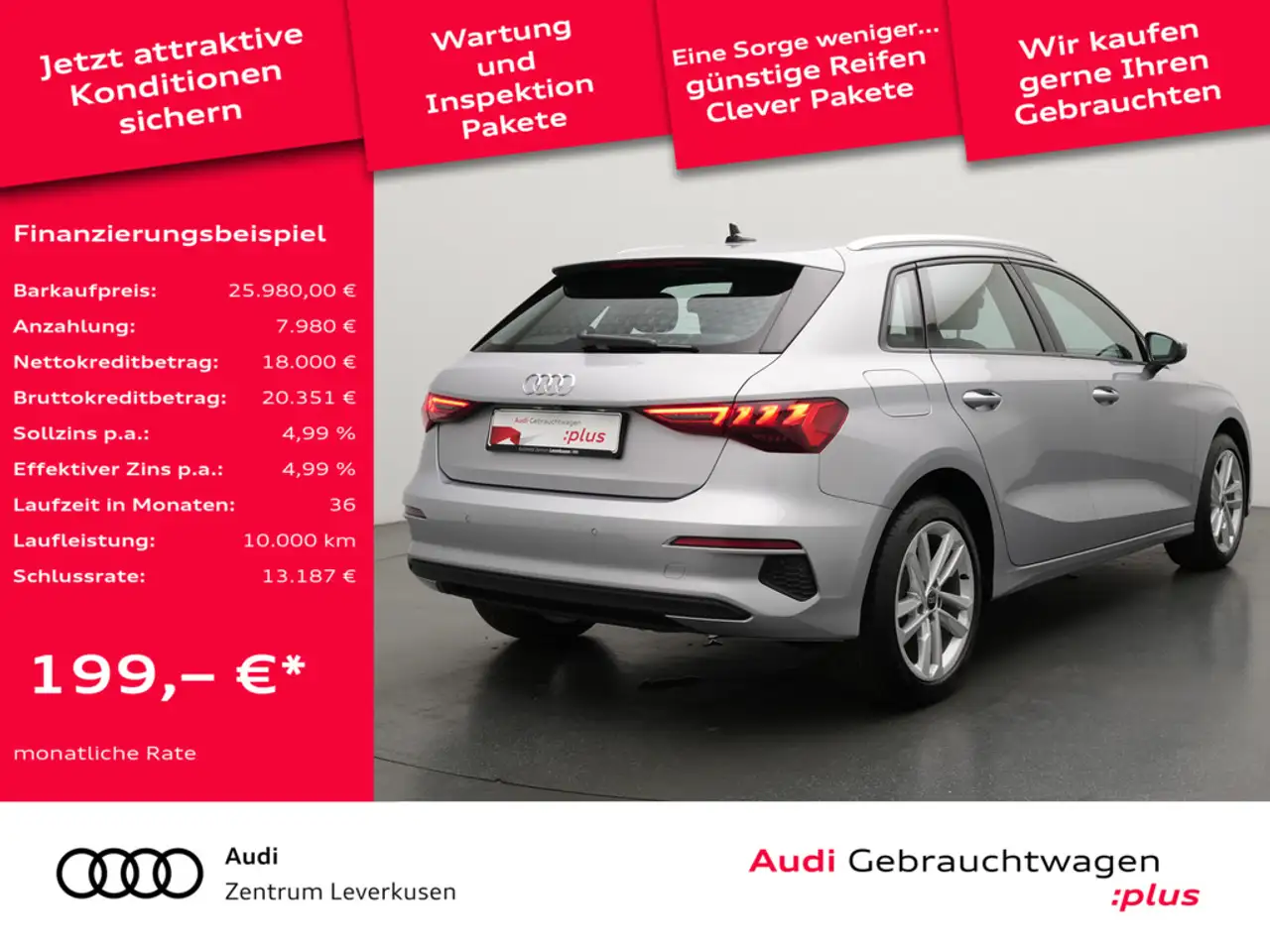 Audi A3 Sportback S-TRON CARPLAY PDC NAVI ACC KAM SHZ — Galerie du véhicule 2