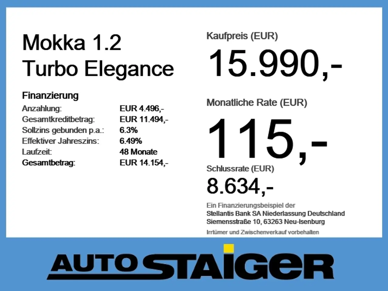 Opel Mokka 1.2 Turbo Elegance LED+SHZ+Rückfahrkamera — Galerie du véhicule 6