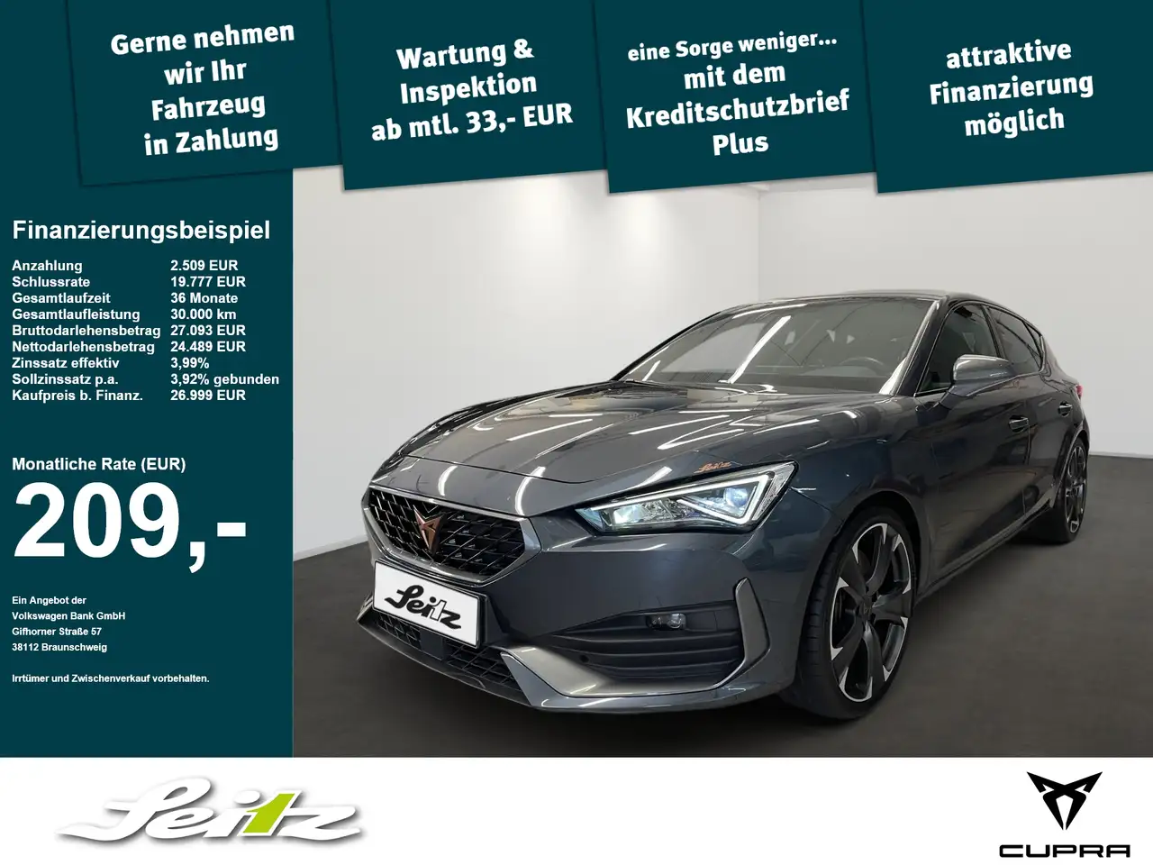 CUPRA Leon 2.0 TSI VZ *LED*NAVI*PARKSENSOR* — Kempten