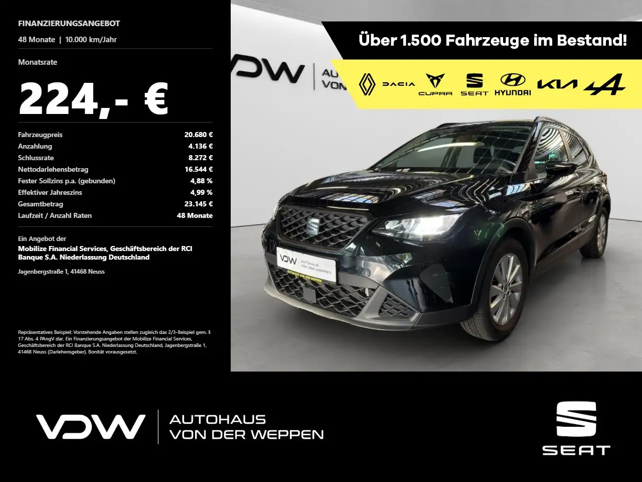 SEAT Arona Style Edition 1.0 TSI Aut. SHZ, GJR, LED Klima — Heilbronn