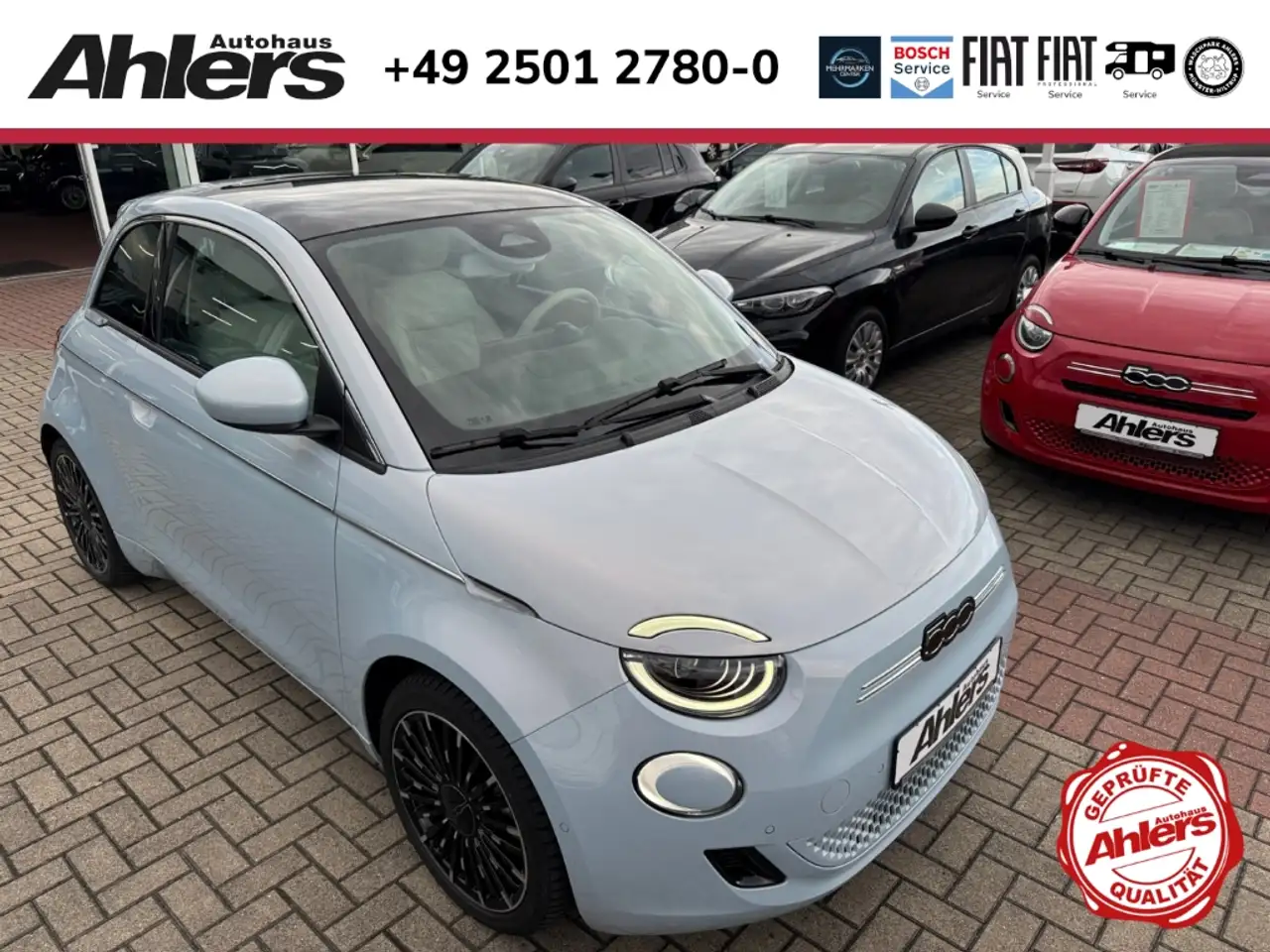 Fiat 500e La Prima By Bocelli+PANO+SOH97,6%+NAVI+JBL+LEDER+A — Münster