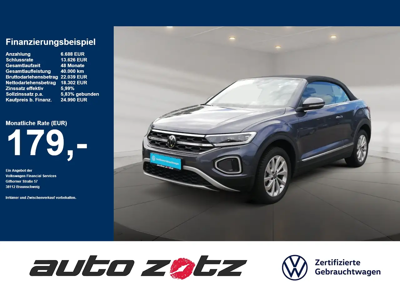 Volkswagen T-Roc Cabriolet Style ACC NAVI Kamera Allwetter — Landau in der Pfalz