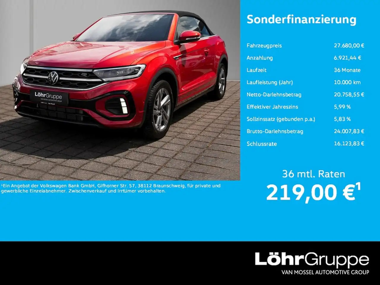 Volkswagen T-Roc Cabrio 1.5 TSI DSG R-Line /LED/ACC/RFK — Neuwied