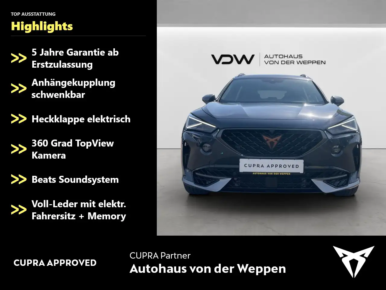 CUPRA Formentor TSI DSG VZ 5JGar AHK Leder Beats eHeck — Galería del vehículo 2