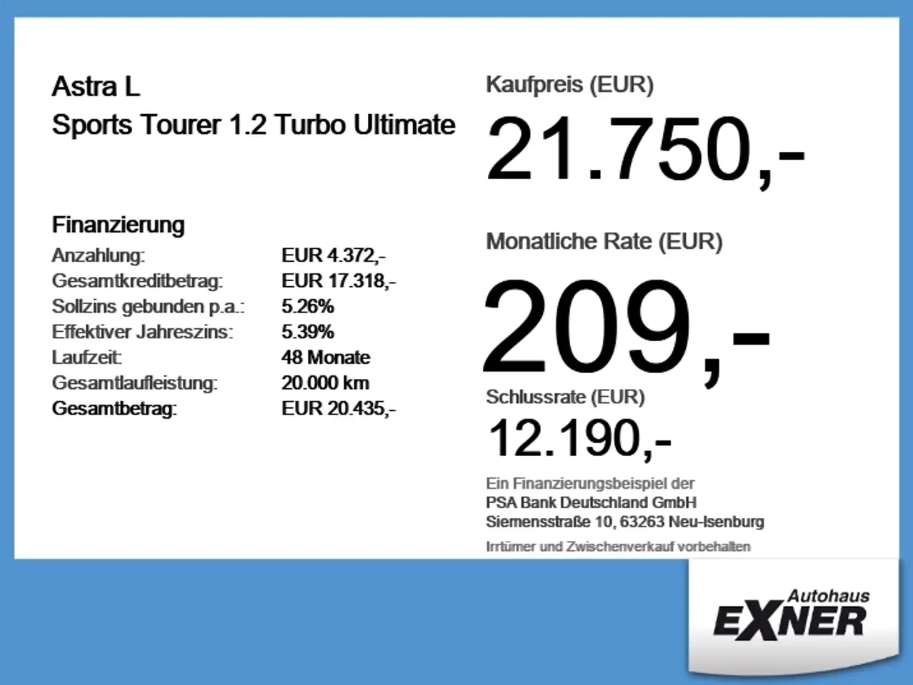 Opel Astra L Sports Tourer 1.2 Turbo Ultimate ACC+LED — Galerie du véhicule 6