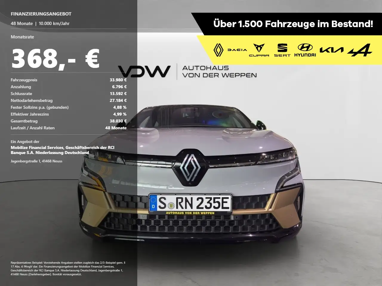 Renault Megane E-Tech EV60 ICONIC Vollausstattung Klima Rückfahrkamera — Stuttgart