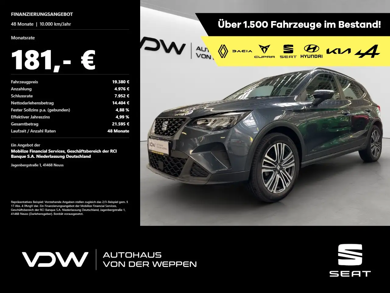 SEAT Arona Style Edit. 1.0 TSI Aut. Navi, Klima, SHZ Klima — Heilbronn