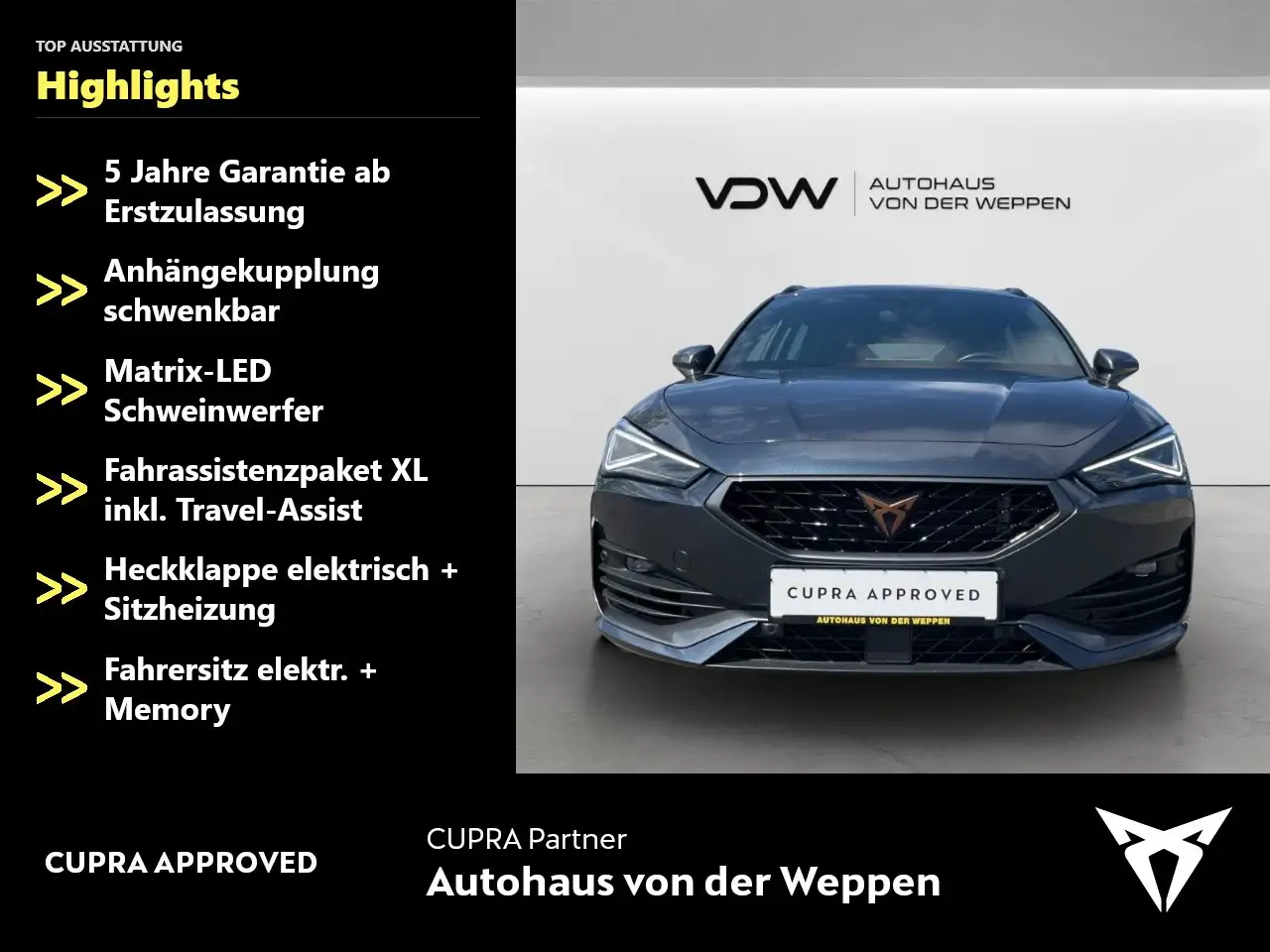 CUPRA Leon ST TSI DSG VZ 5JGar AHK Kamera Matrix Memo — Galería del vehículo 2