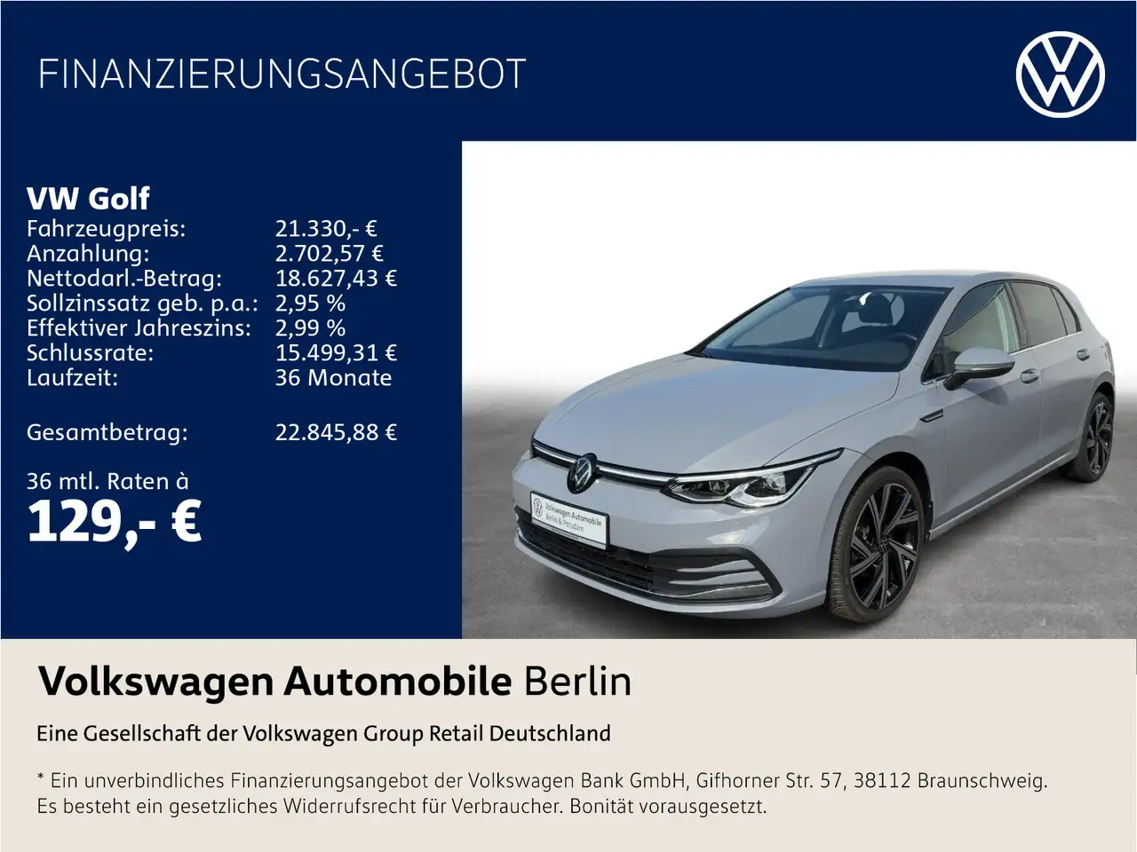 Volkswagen Golf VIII 1.5 TSI Style Navi LED-Plus PDC SHZ — Berlin