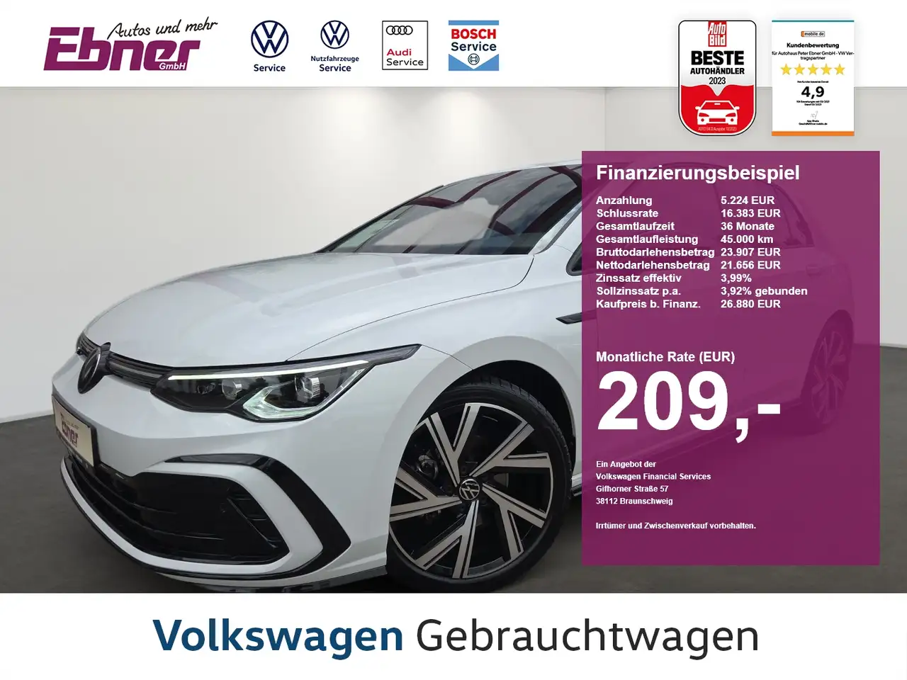 Volkswagen Golf VIII R-LINE BLACK STYLE 1.5eTSI 150PS DSG KAMERA+A — Albbruck