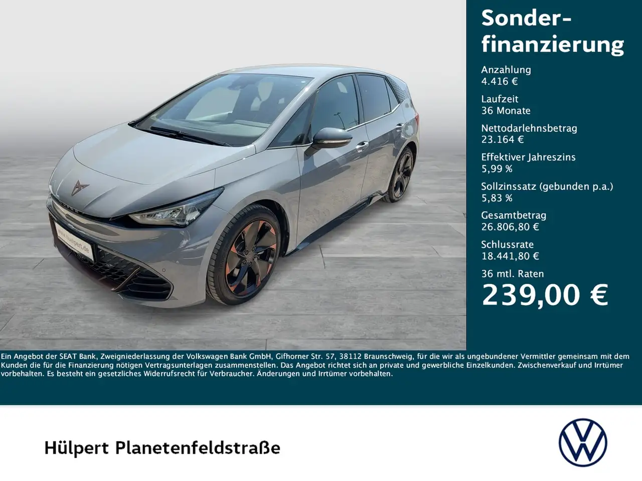 CUPRA Born EDITION DYNAMIC WÄRMEPUMPE CAM ACC LM19 NAVI — Dortmund-Marten