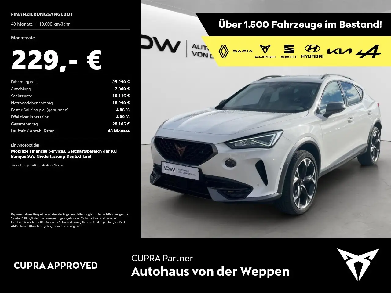 CUPRA Formentor TSI DSG Navi 5JGar Kamera ACC SHZ — Friesenheim/Oberschopfheim