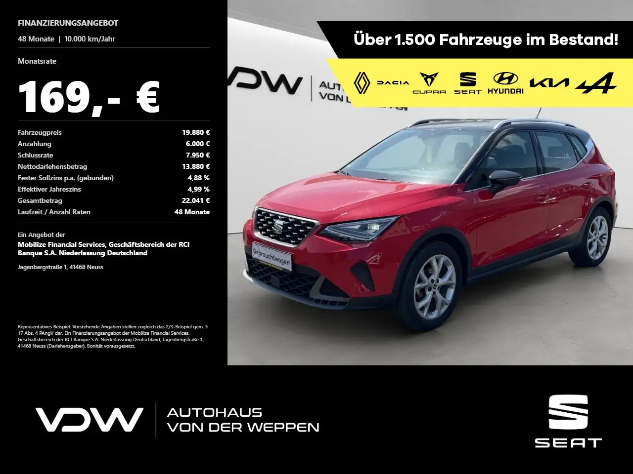 SEAT Arona FR, AHK,SHZ,LED,Full Link Klima Navi Einparkhilfe — Mosbach
