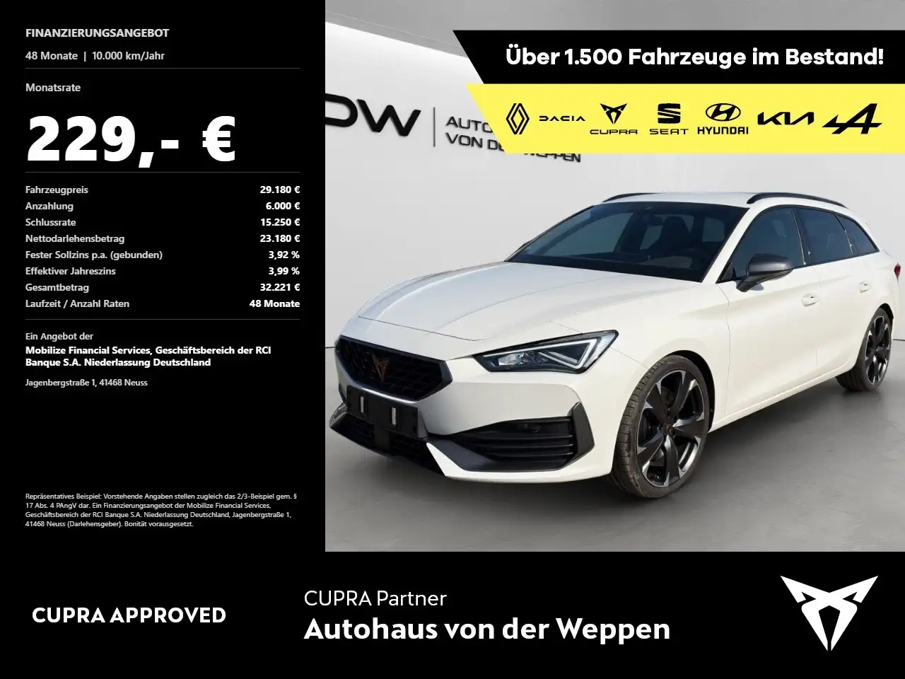CUPRA Leon Sportstourer VZ Verkehrszeichenerk, Navi Klima — Mosbach