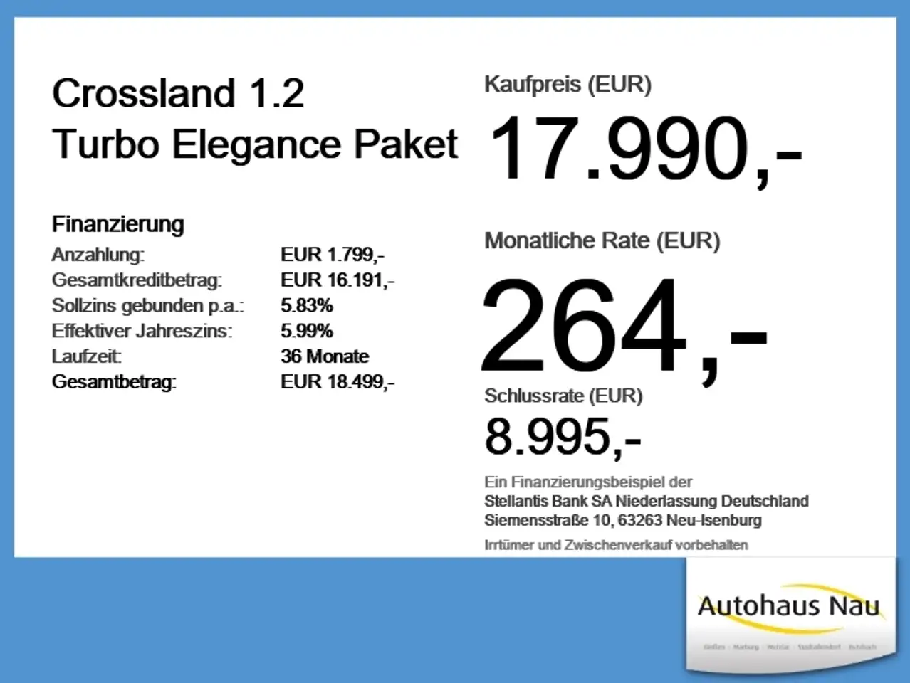 Opel Crossland 1.2 Turbo Elegance Paket LED+Navi+Kam. — معرض صور السيارة 6