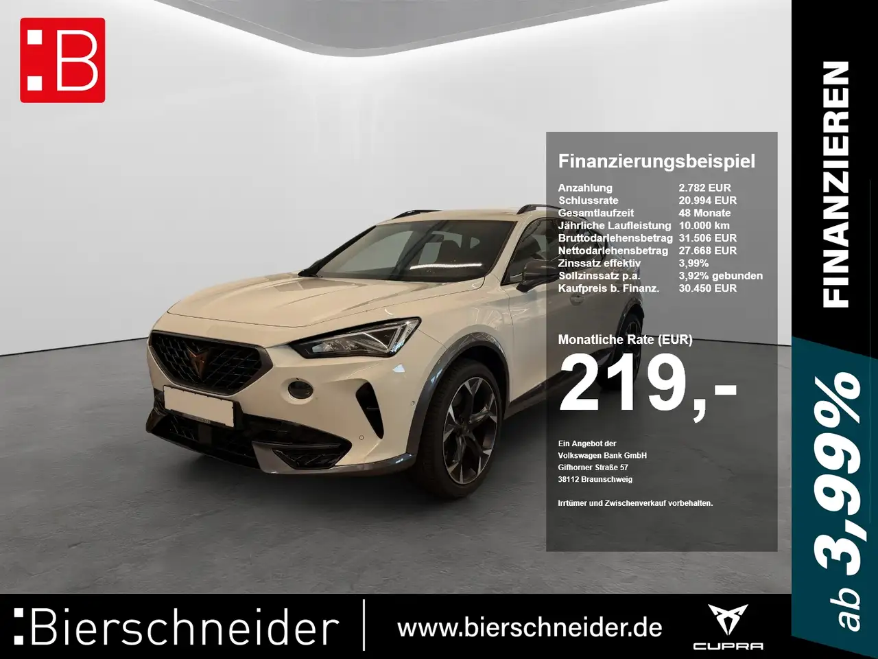 CUPRA Formentor 2.0 TSI DSG 4Drive VZ LED+NAVI+BEATS+19 — Regensburg