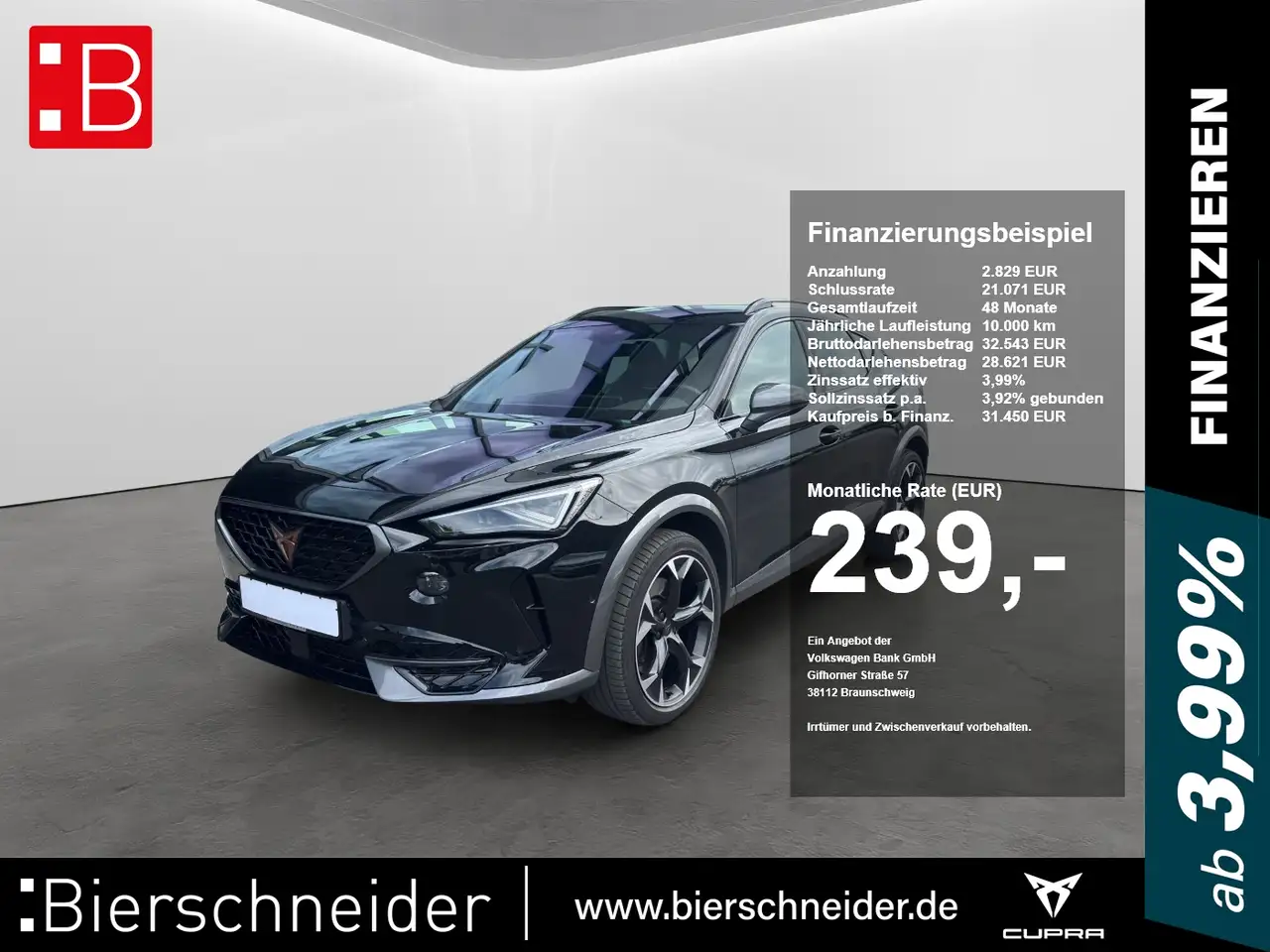 CUPRA Formentor 2.0 TSI DSG 4Drive VZ MATRIX-LED NAVI AHK BEATS 19 — Regensburg