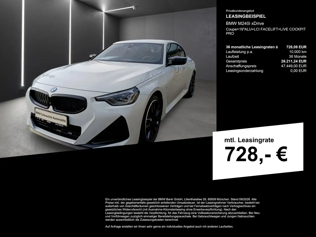 BMW 240 M240i xDrive Coupe+19"ALU+LCI FACELIFT+LIVE COCKPI — معرض صور السيارة 3