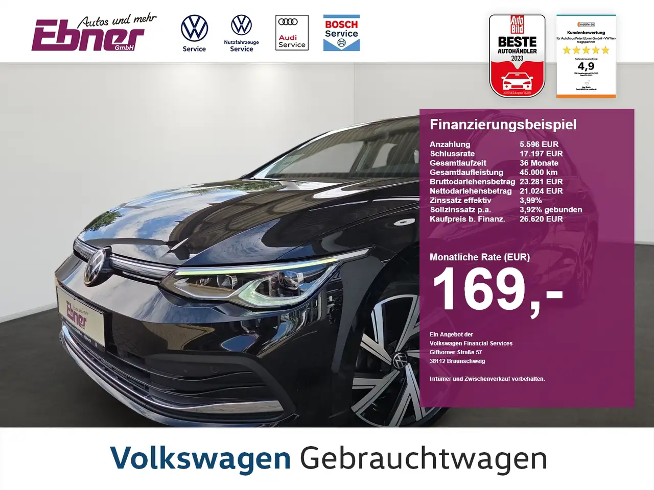 Volkswagen Golf VIII STYLE SPORT 2.0TSI 190PS DSG NP:45tEUR! MEMOR — Albbruck