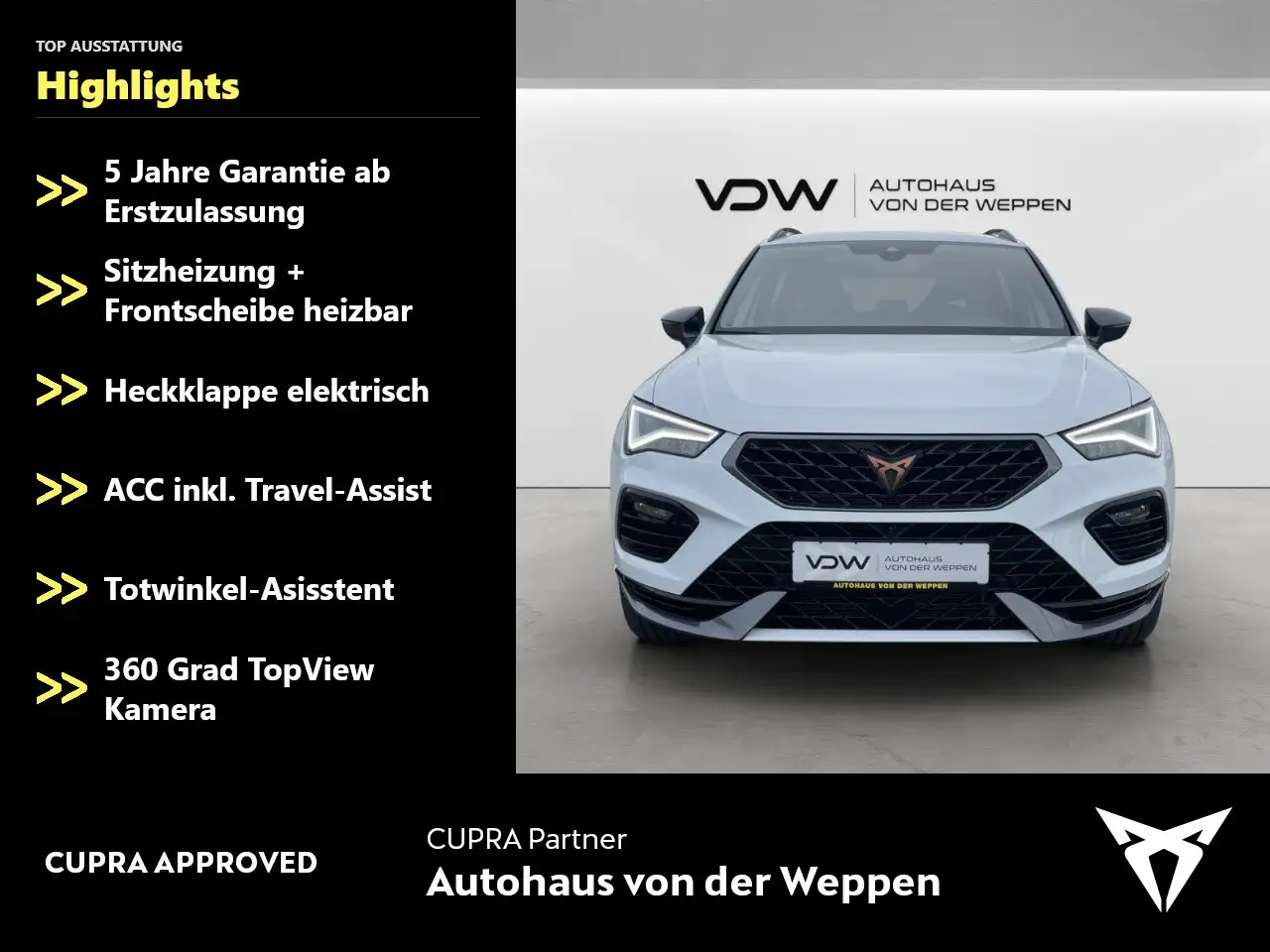 CUPRA Ateca VZ TSI DSG 4Drive 5JGar TopView eHeck SHZ — Galería del vehículo 2