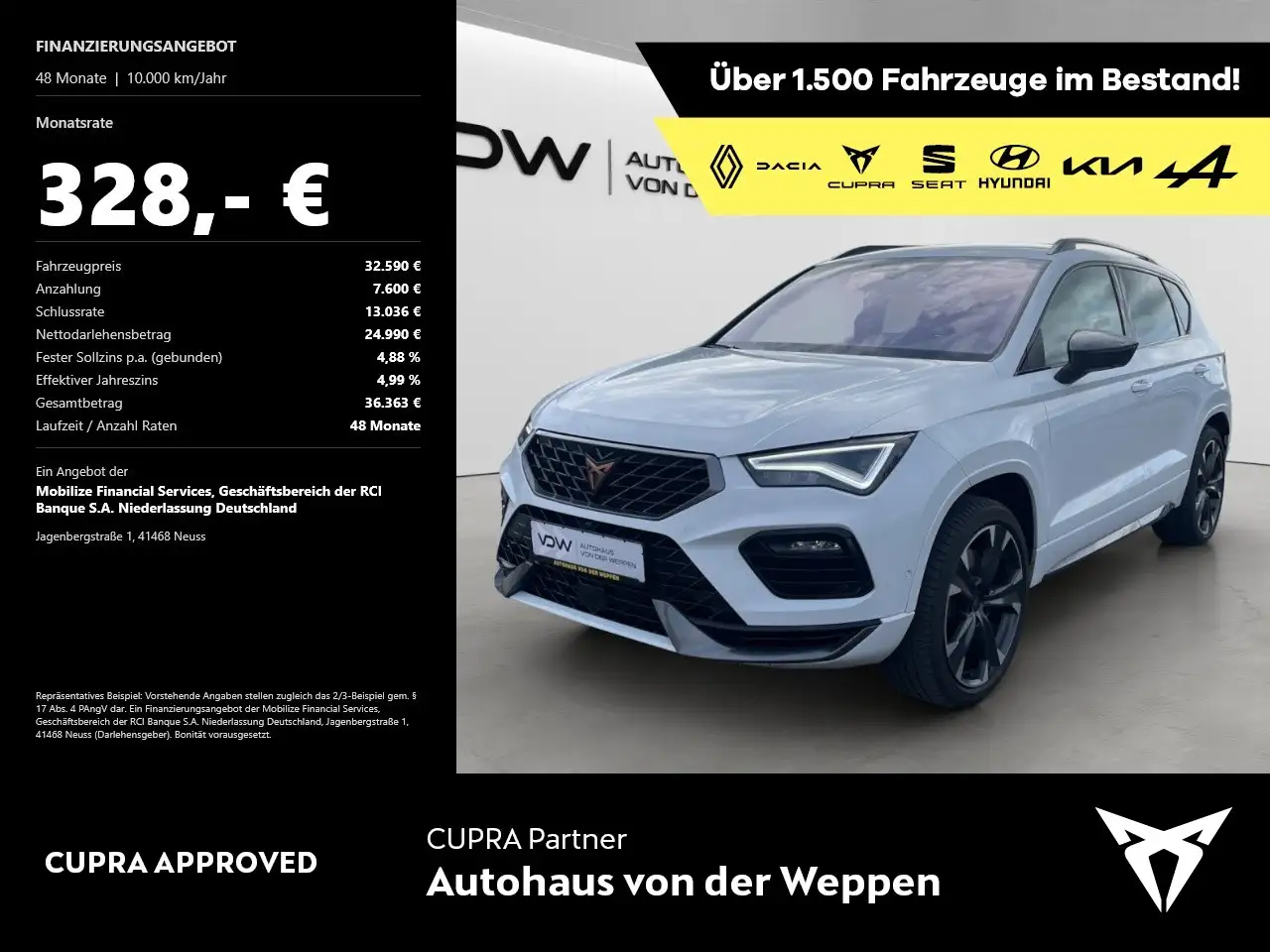 CUPRA Ateca VZ TSI DSG 4Drive 5JGar TopView eHeck SHZ — Friesenheim/Oberschopfheim