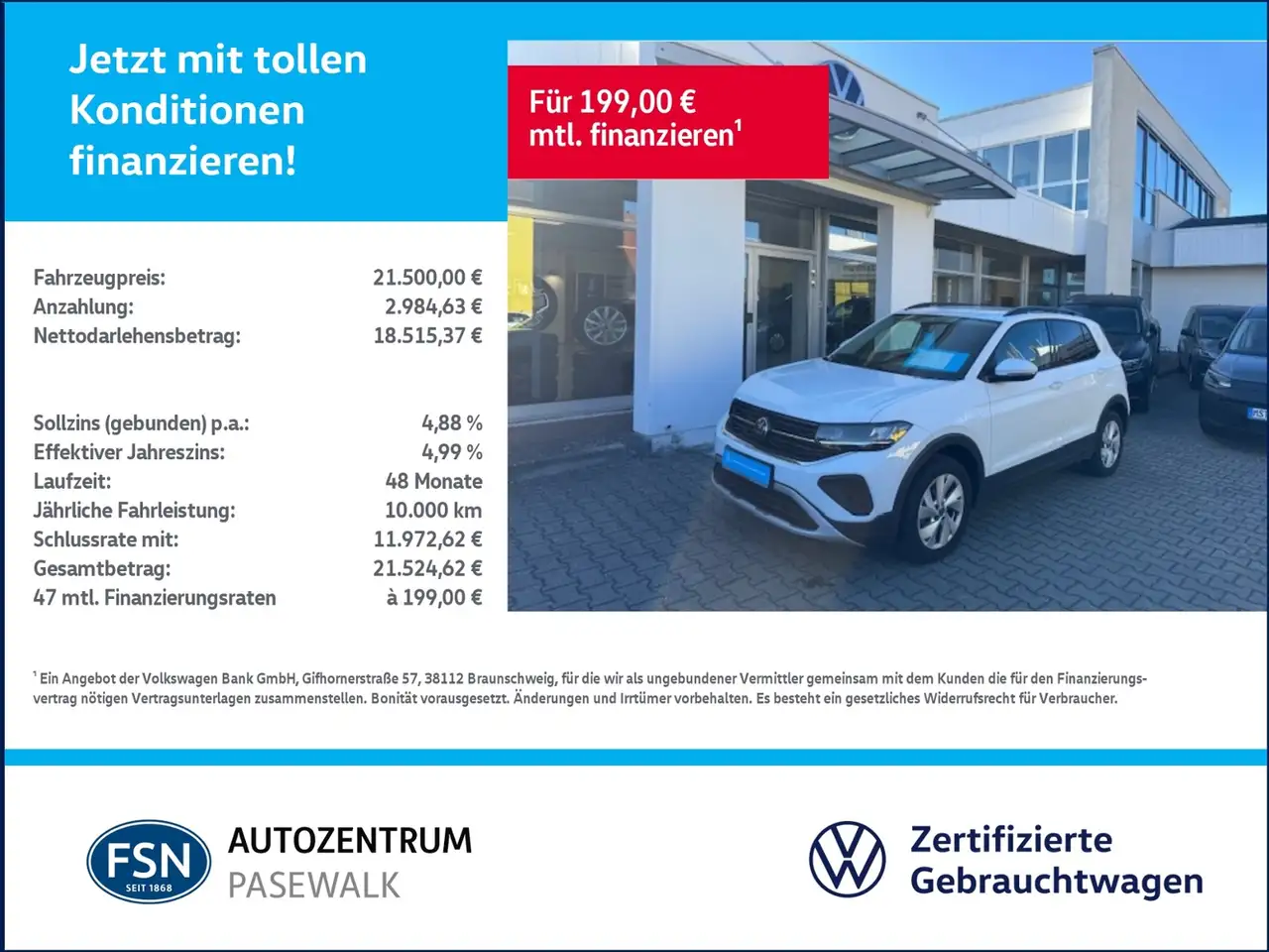 Volkswagen T-Cross 1.0 TSI Life — Pasewalk