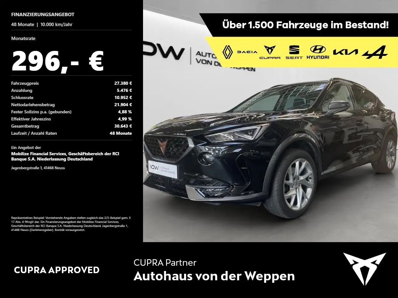 CUPRA Formentor 1.5 TSI Kamera, SHZ Klima Rückfahrkamera — Heilbronn