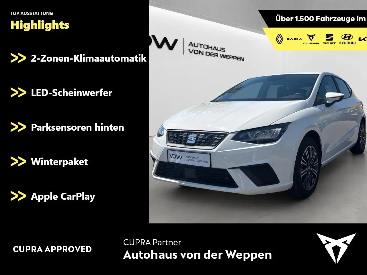 SEAT Ibiza TSI DSG Style Edition SHZ Tempomat CarPlay Klima — Galerie du véhicule 2