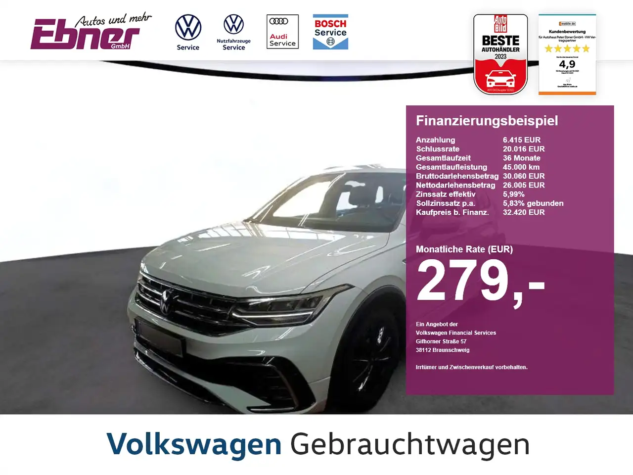 Volkswagen Tiguan R-LINE 1.5TSI DSG ACC+LED+NAVI-APP+SITZHZG+19 ALU! — Albbruck