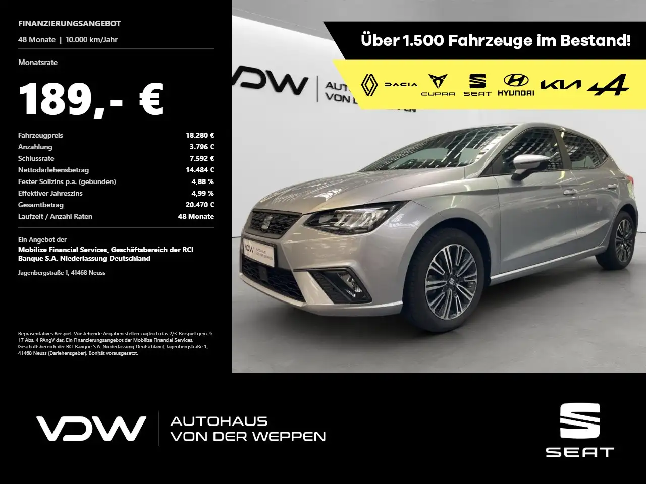 SEAT Ibiza Style Ed.1.0 TSI Aut. Navi, Klima, PDC hi. Klima — Heilbronn