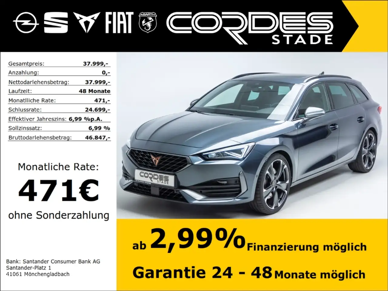 CUPRA Leon Sportstourer VZ Lederausstattung Automatik Navi PD — Stade