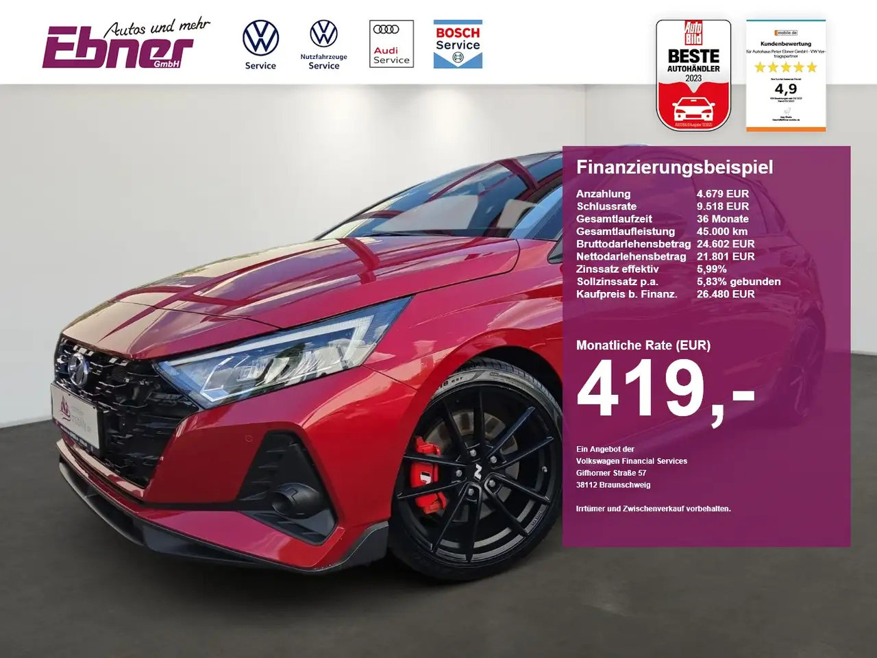 Hyundai i20 N PERFORMANCE 204PS NAVI+BOSE+LED+KAMERA+SITZHZG+1 — Albbruck