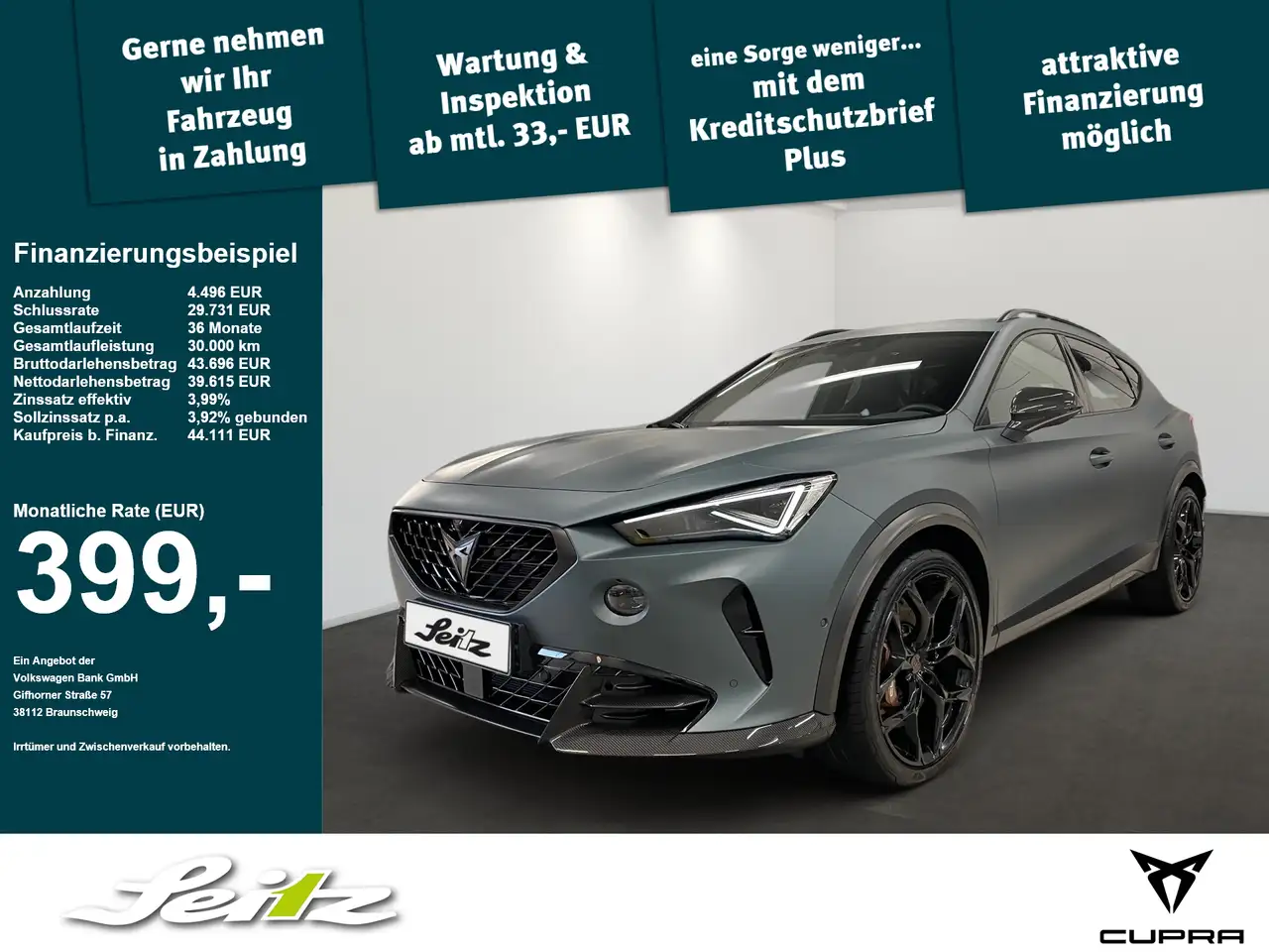 CUPRA Formentor 2.5 TSI 4Drive VZ5 Enceladus Grey Edition *PANO*MA — Kaufbeuren
