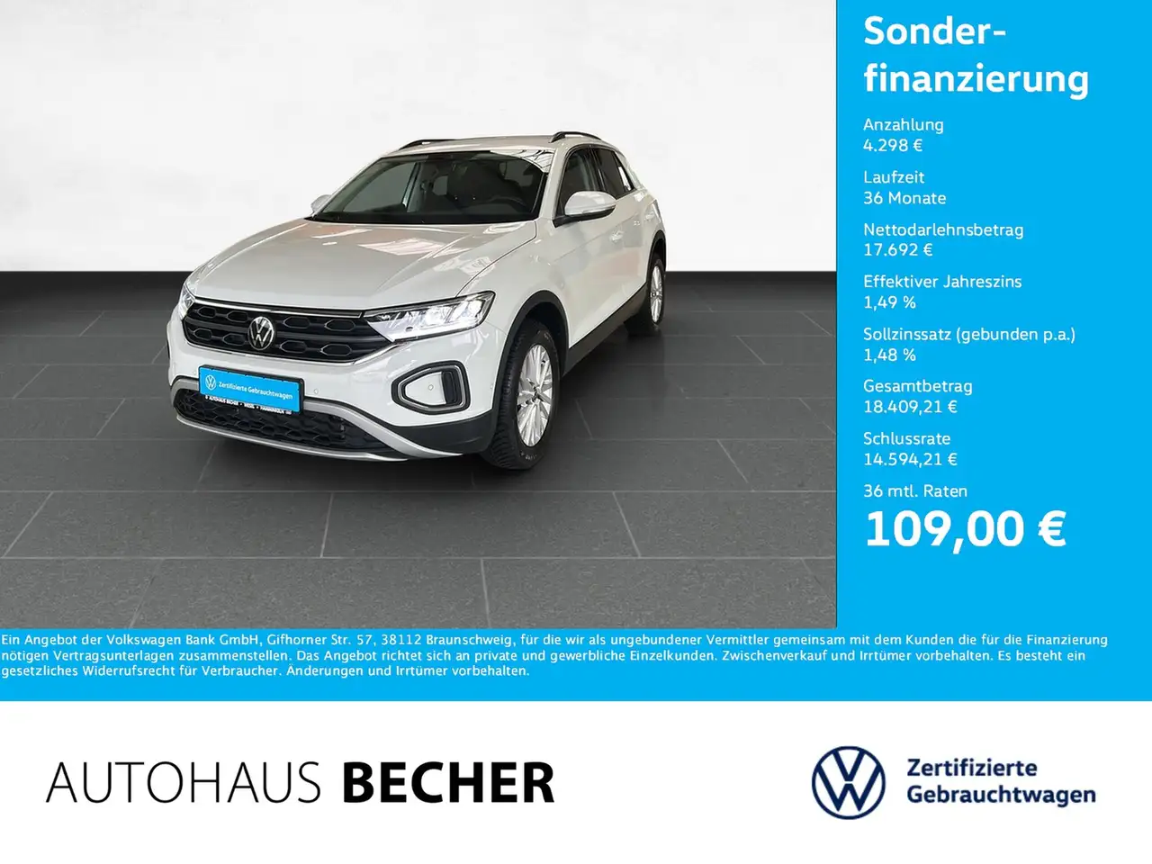 Volkswagen T-Roc Life 1.0 TSI 6-Gang /Sitzhz/LED/CarPlay — Wesel